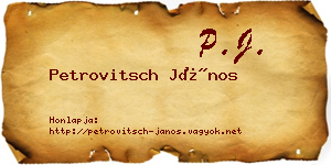 Petrovitsch János névjegykártya